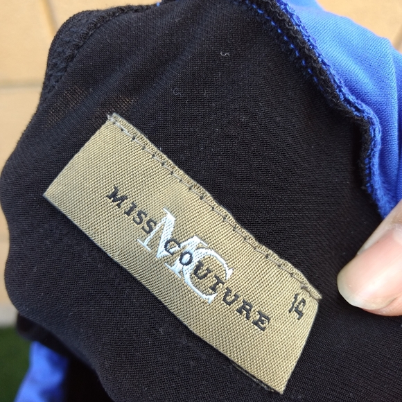 Colorblock Asymmetrical Hem Dress Miss Couture - Picture 5 of 6